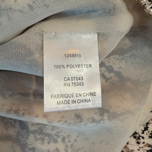 Joie Snakeskin Print Bow Blouse Women’s L Animal Print Top Boho Chic - Picture 4 of 9